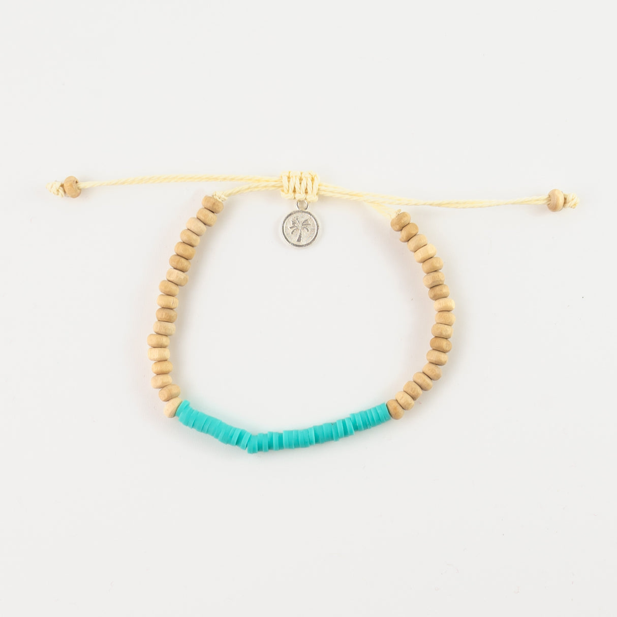 Anklet - Wood / Turq  - Pineapple Island