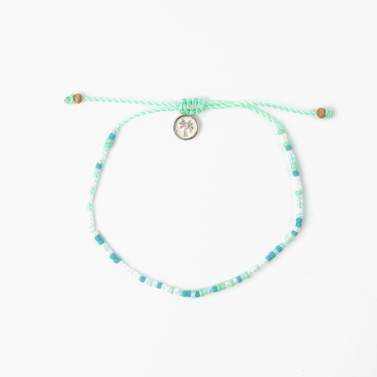 Anklet- Blue/ green seed bead - Pineapple Island