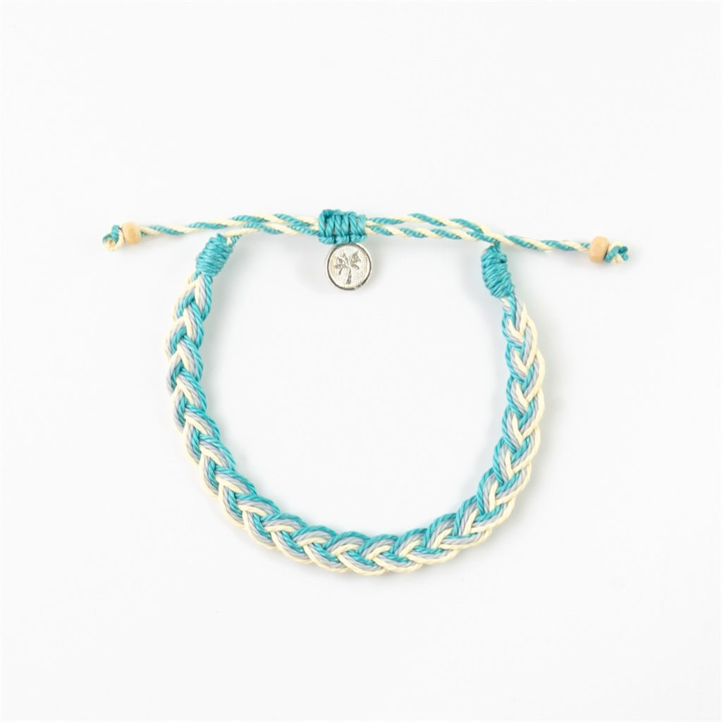 Anklet - Braided Blue/Cream - Pineapple Island