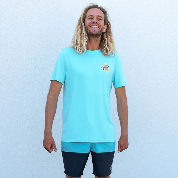 Catch Surf - Triangle Slash Short-Sleeve Surf Shirt | Turquoise -  - Married to the Sea Surf Shop - 