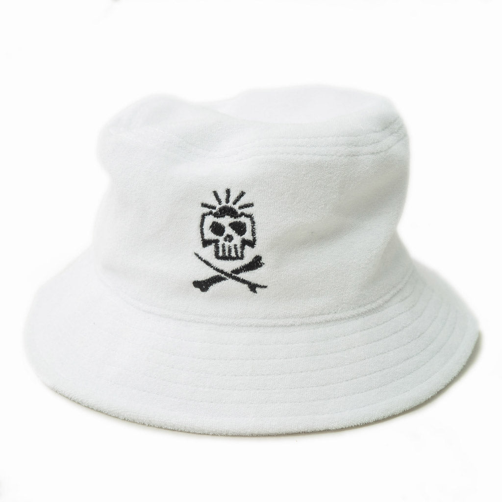 Skullduggerry Terry Bucket Hat | White