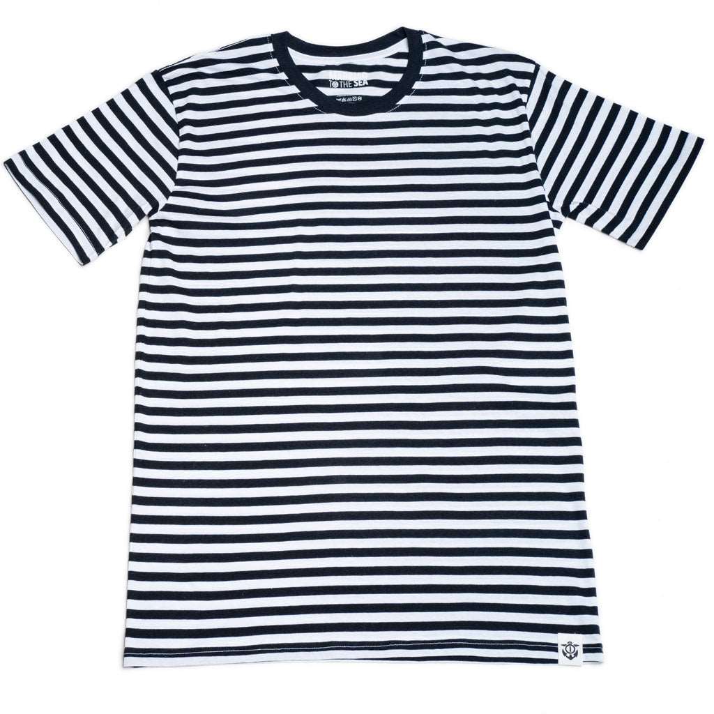 Label Stripe Mens Tee | Black/ White