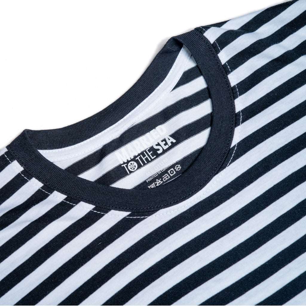 Label Stripe Mens Tee | Black/ White