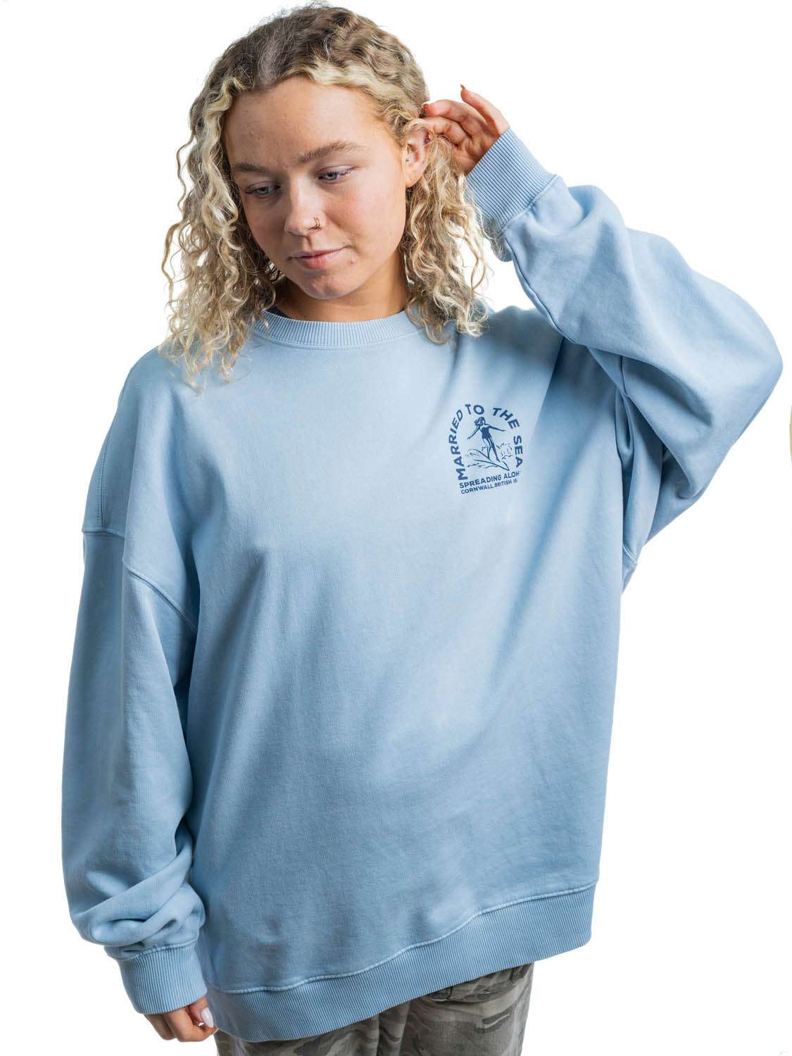 Surfer Girl Crew | Dyed Blue