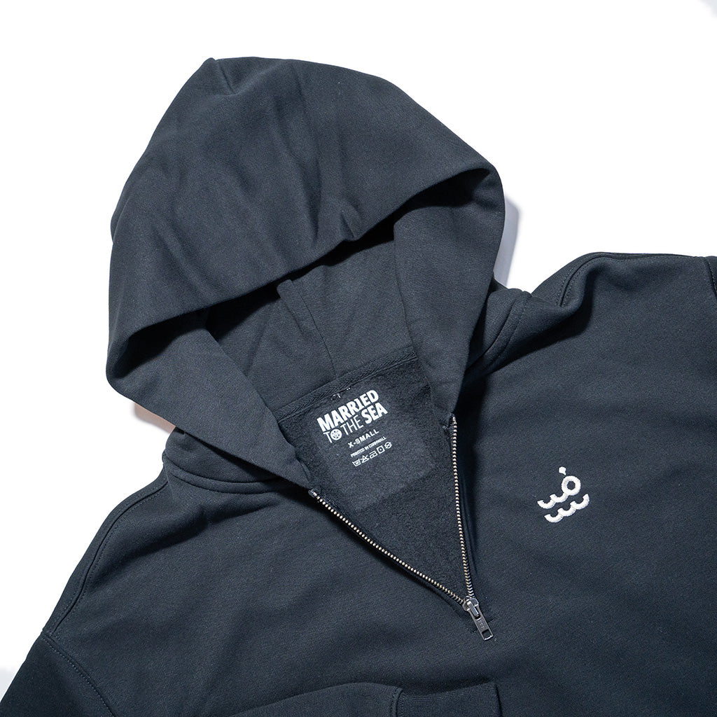 Setty Womens Half Zip Hood | Black