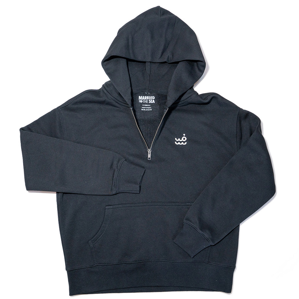 Setty Womens Half Zip Hood | Black