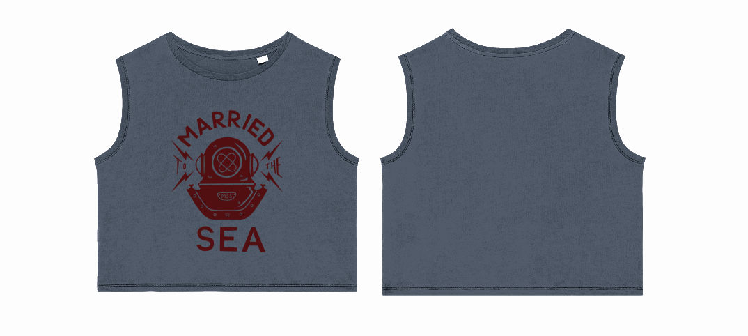 Diver Ladies Cropped Tank Top | Washed Mineral Grey -  - Married to the Sea Surf Shop - 