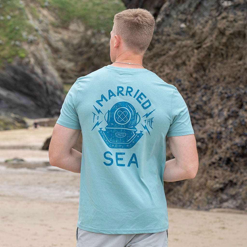 Diver T-Shirt | Teal Monstera -  - Married to the Sea Surf Shop - 