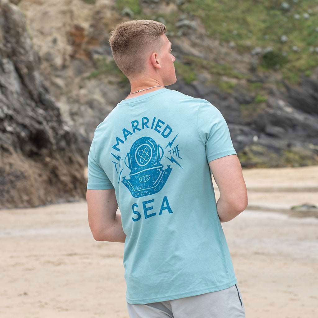 Diver T-Shirt | Teal Monstera -  - Married to the Sea Surf Shop - 