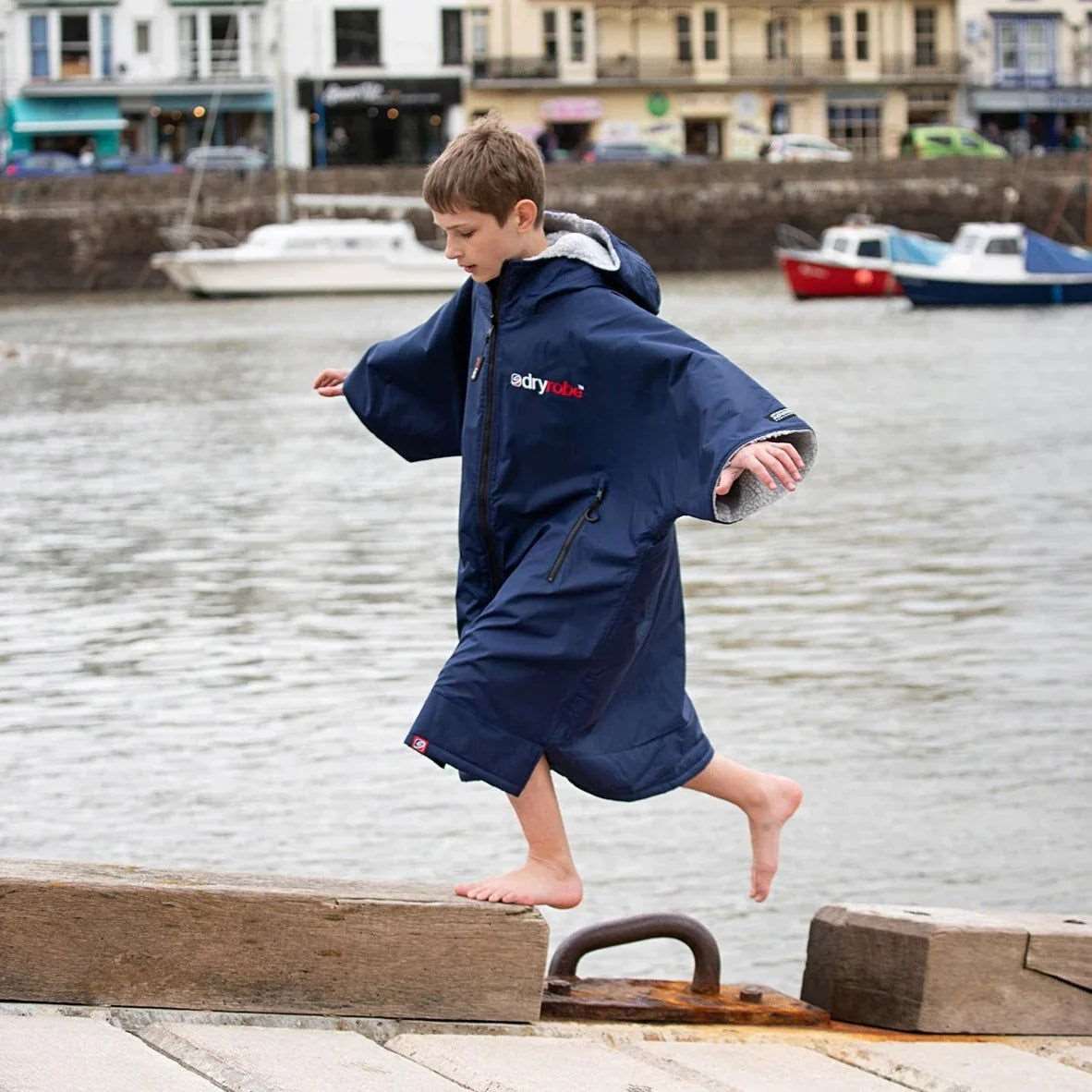 Dryrobe Kids - Navy/Grey | Short Sleeve -  - Married to the Sea Surf Shop - 