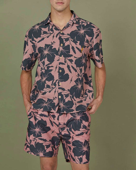 Lightning Bolt - Floral Print Short Sleeve Shirt | Pink -  - Married to the Sea Surf Shop - 