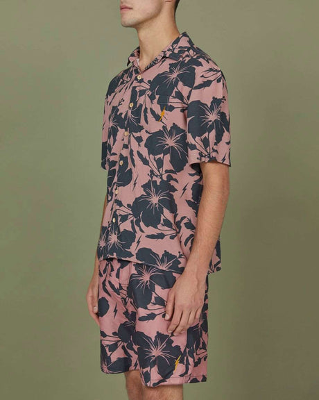 Lightning Bolt - Floral Print Short Sleeve Shirt | Pink -  - Married to the Sea Surf Shop - 