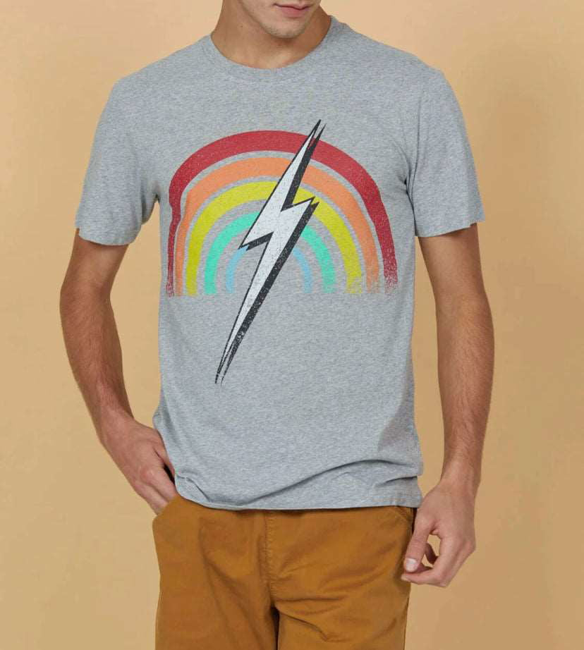 Lightning Bolt - Rainbow T-Shirt | Grey -  - Married to the Sea Surf Shop - 