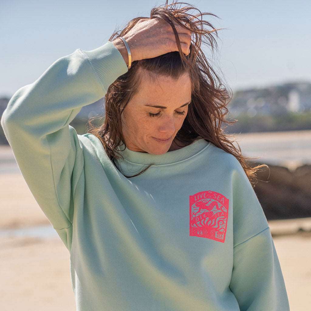 Octopus Oversized Crew | Brook Green -  - Married to the Sea Surf Shop - 