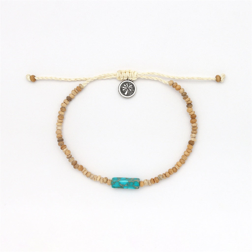 Pineapple Island - Coco Wood Teal Stone- Bracelet - Pineapple Island - Married to the Sea Surf Shop