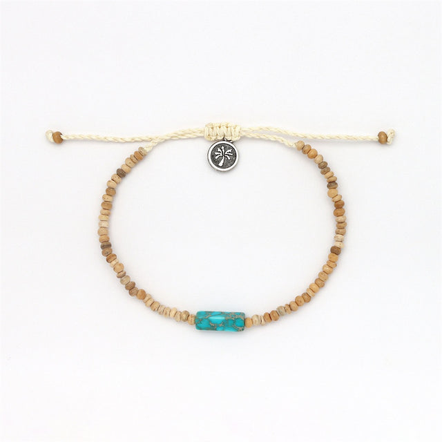 Pineapple Island - Coco Wood Teal Stone- Bracelet - Pineapple Island - Married to the Sea Surf Shop