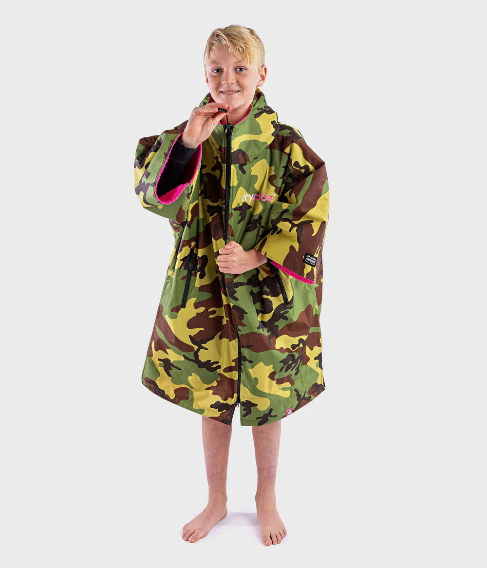 Dryrobe Kids - Camo/Pink | Short Sleeve -  - Married to the Sea Surf Shop - 