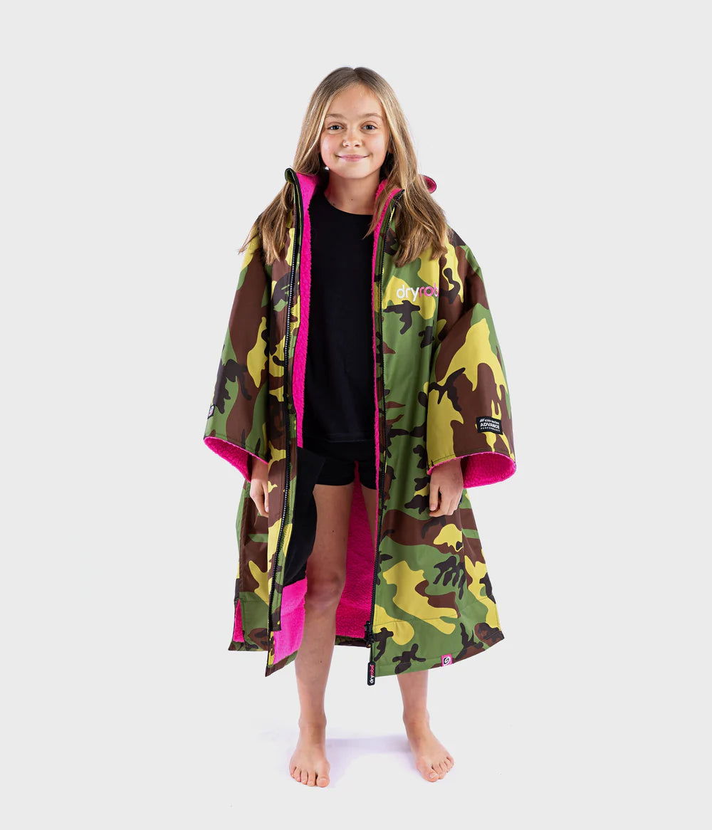 Dryrobe Kids - Camo/Pink | Short Sleeve -  - Married to the Sea Surf Shop - 