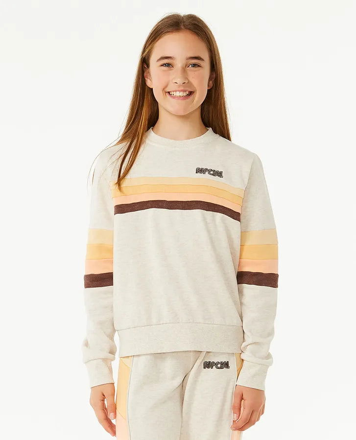 Rip Curl - Girls Revival Pannelled Crew | Oatmeal Marle -  - Married to the Sea Surf Shop - 
